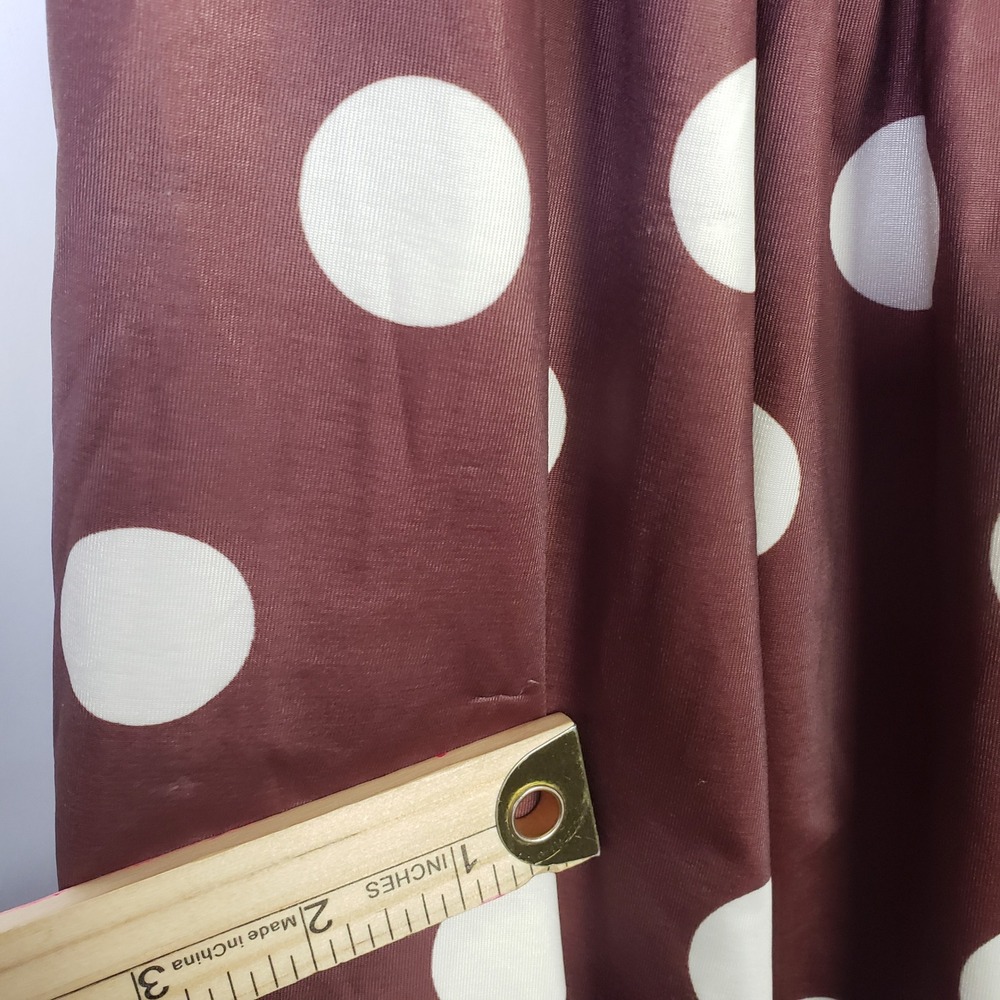 Free People Size L Brown Square Neck Raylon Variegated Polka Dot Midi Dress - Picture 4 of 9
